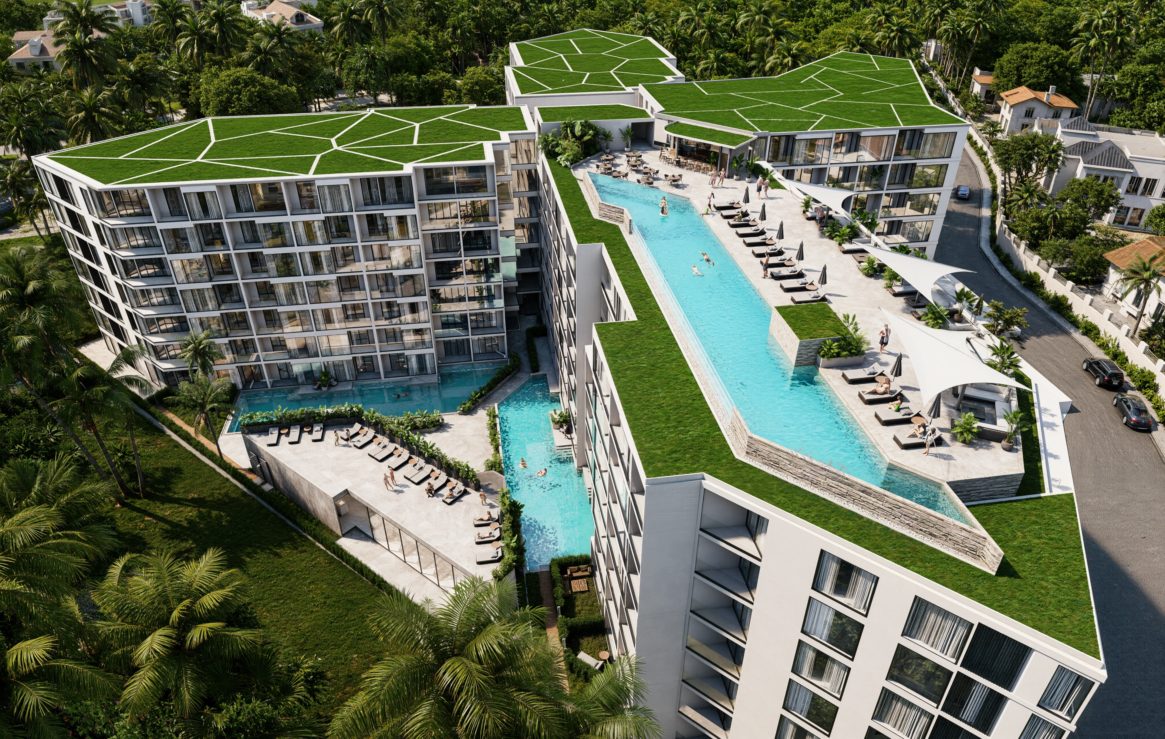 Rooftop swimming pools and terraces at Next Point